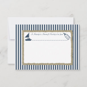 Carte Message dans un Baby shower de bateau à bouteille