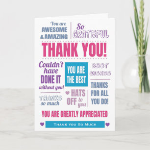 Carte Message d'appréciation du Merci