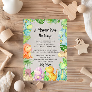 Carte Message De Bébé Dinosaure pour Baby Shower