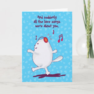 Carte Message de chat drôle, Saint-Valentin bleu
