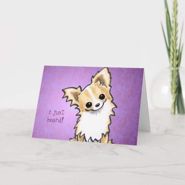 Carte Message de Long Hair Chihuahua Speaks (Devant)