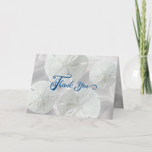 Carte Message de Merci Mariage Dollars de sable (Devant)