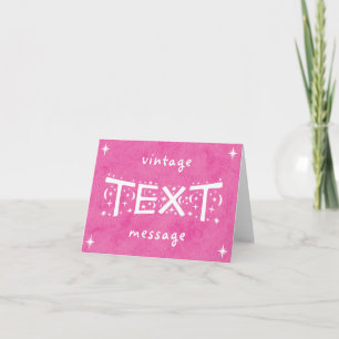 Carte Message de message Vintage rose