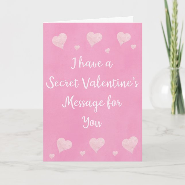 Carte Message de proposition secrète Marry Me Valentine' (Devant)