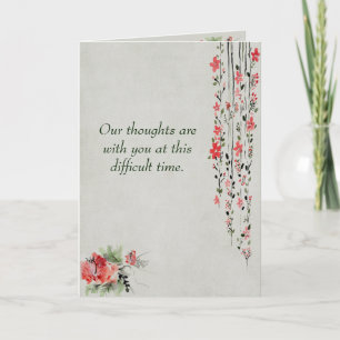 Carte Message de sympathie Fleurs aquarelles
