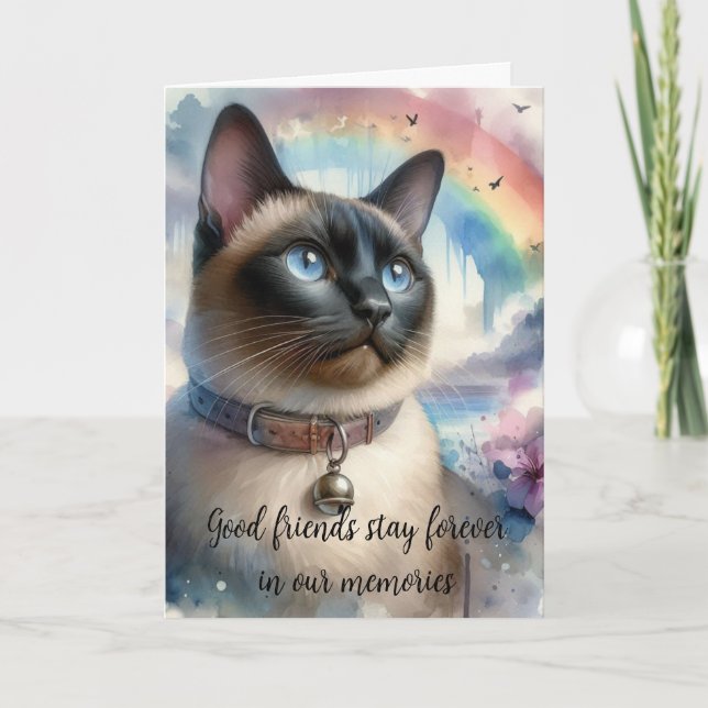 Carte Message du coeur de la sympathie du chat (Devant)