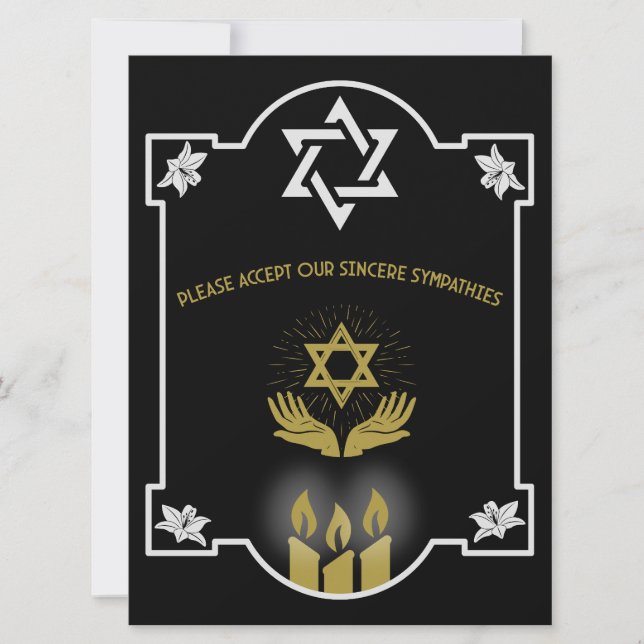 Carte Message funéraire de la Condolence juive (Devant)