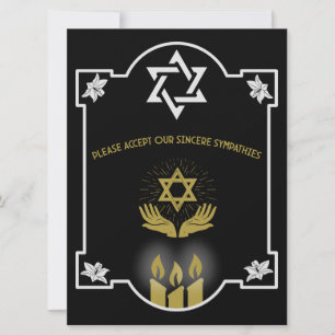 Carte Message funéraire de la Condolence juive