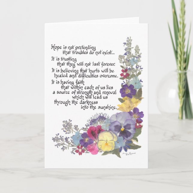 Carte Message of Hope (Devant)