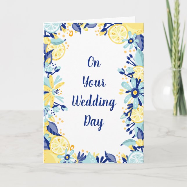 Carte Message personnalisé Citron Mariage d'été (Devant)
