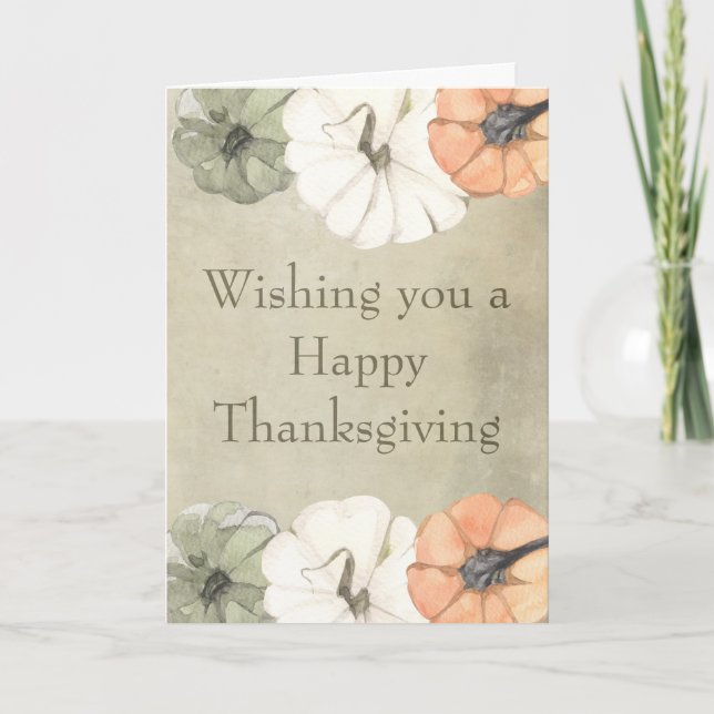 Carte Message personnalisé Citrouille bon thanksgiving (Devant)