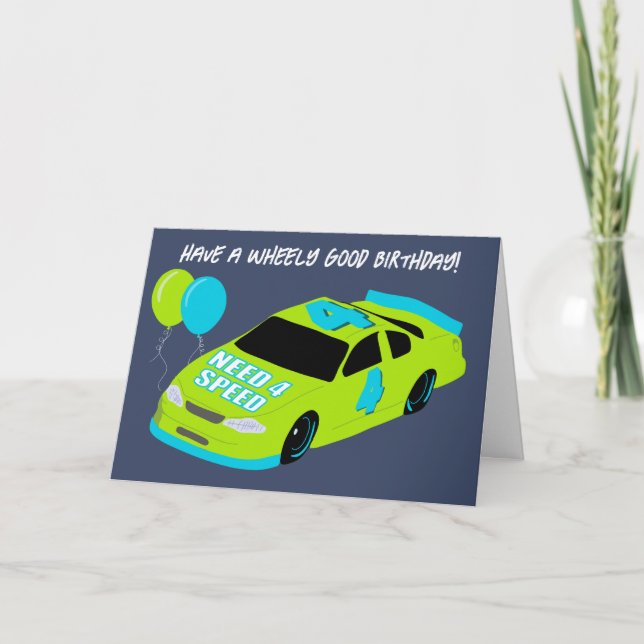 Carte Message personnalisé garçons 4e anniversaire (Devant)