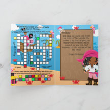 Message secret de pirate fille noire Joyeux Annive