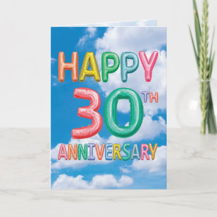 Carte Messages gonflés Jalons 30 - Anniversaire