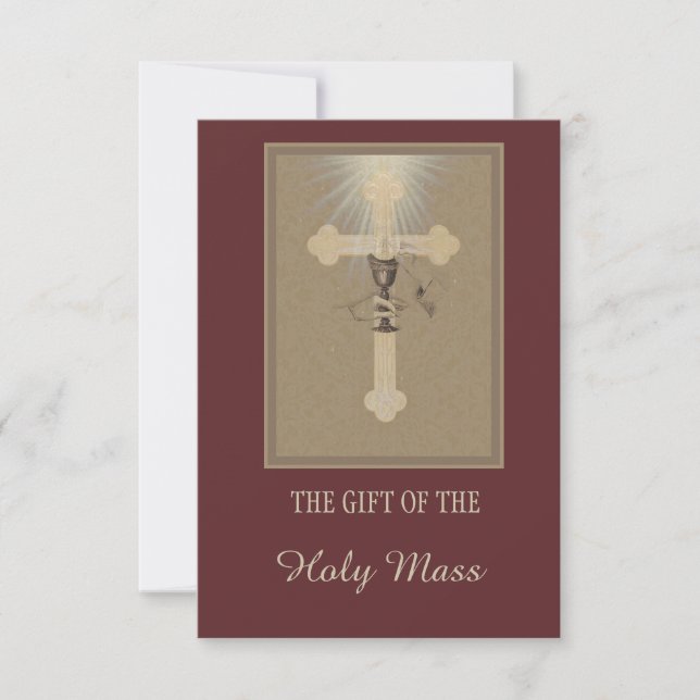 Carte Messe catholique du Sacré-Coeur personnalisée (Devant)