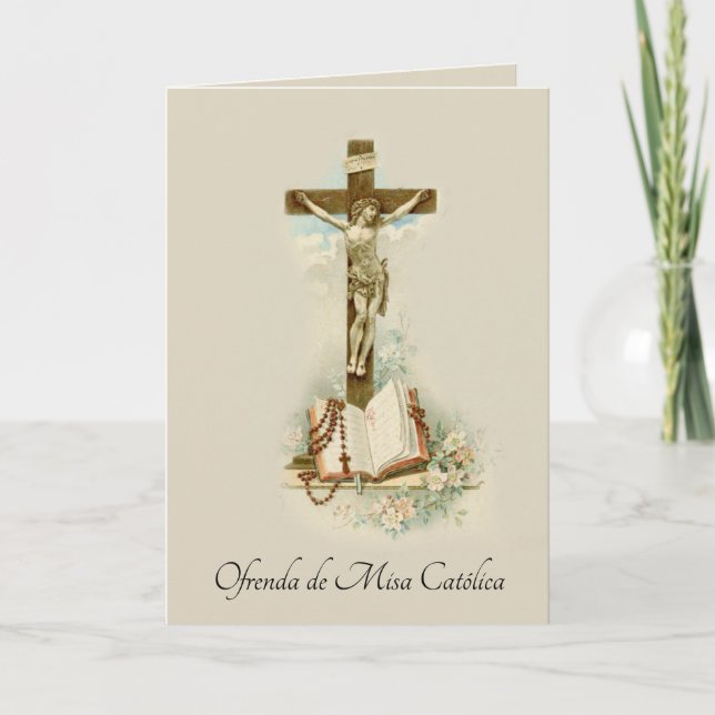 Carte Messe catholique espagnole : prière (Devant)