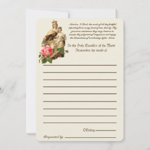 Carte Messe catholique Toutes les âmes Souvenir des mort