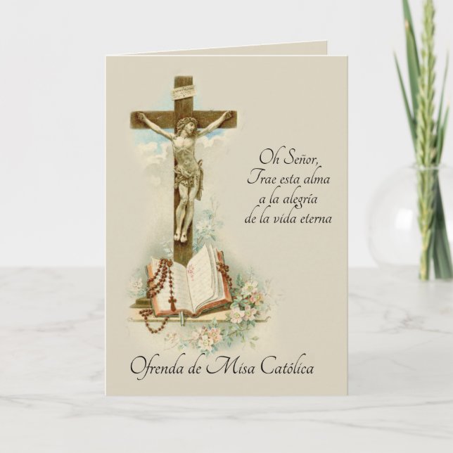 Carte Messe de sympathie catholique espagnole offrant la (Devant)
