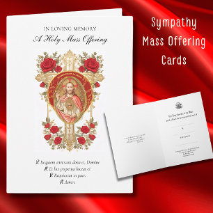 Carte Messe de sympathie catholique Offrande Jésus