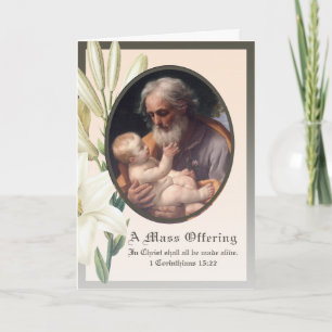 Carte Messe de sympathie catholique St. Joseph Jésus Off