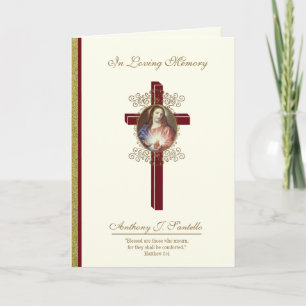 Carte Messe funéraire de Jésus catholique Prière religie