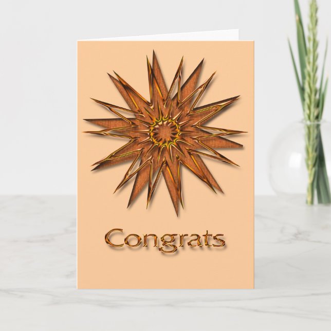 Carte Metallica Shiny et Satin Starburst Congrats (Devant)