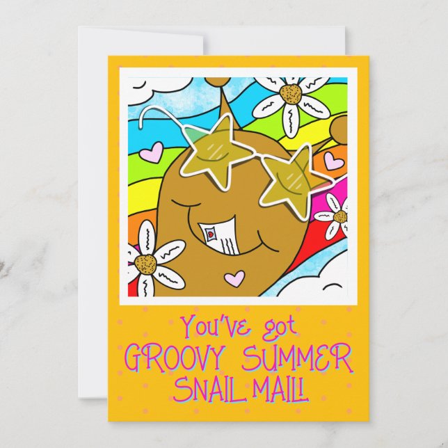 Carte Mete Escargot Super Été Courrier Bonjour (Devant)