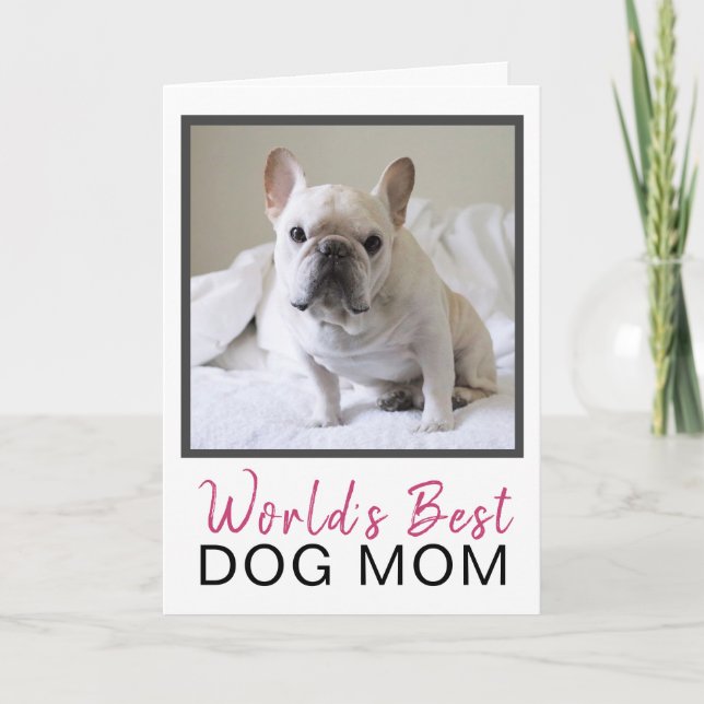 Carte Mete World's Best Dog Mom Chien Photo Anniversaire (Devant)