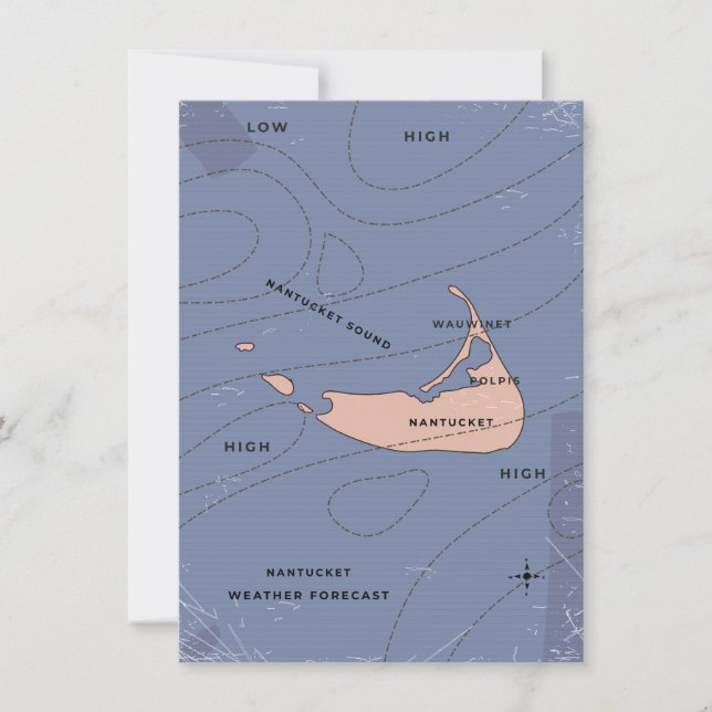 Carte météorologique de Nantucket USA (Devant)