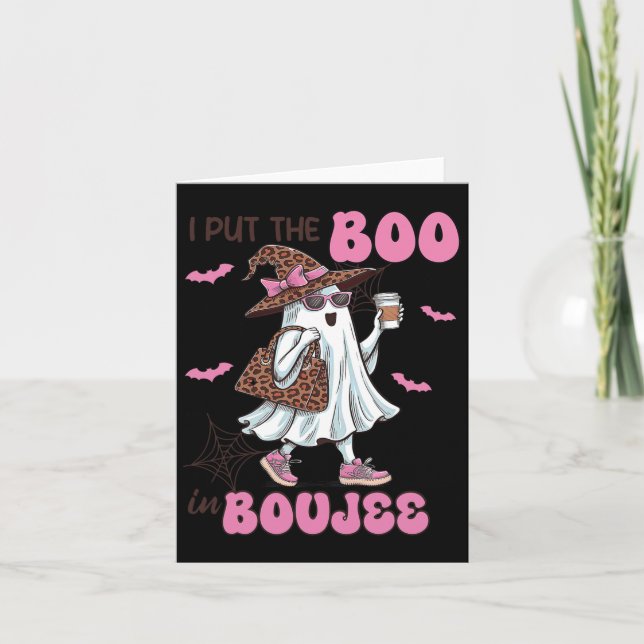Carte Mettez Le Boo À Boujee Halloween Mignonne Lady Gho (Devant)