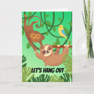 Carte Mettons fin à l'amitié singe Sloth Bird