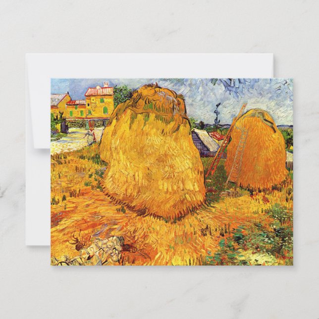 Carte Meules de foin en Provence par Vincent van Gogh (Devant)