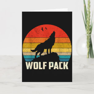 Carte Meute de loups hurlements amoureux vintage coucher