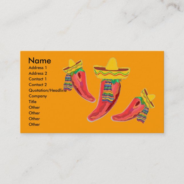 Carte mexicaine de profil de restauration (Devant)