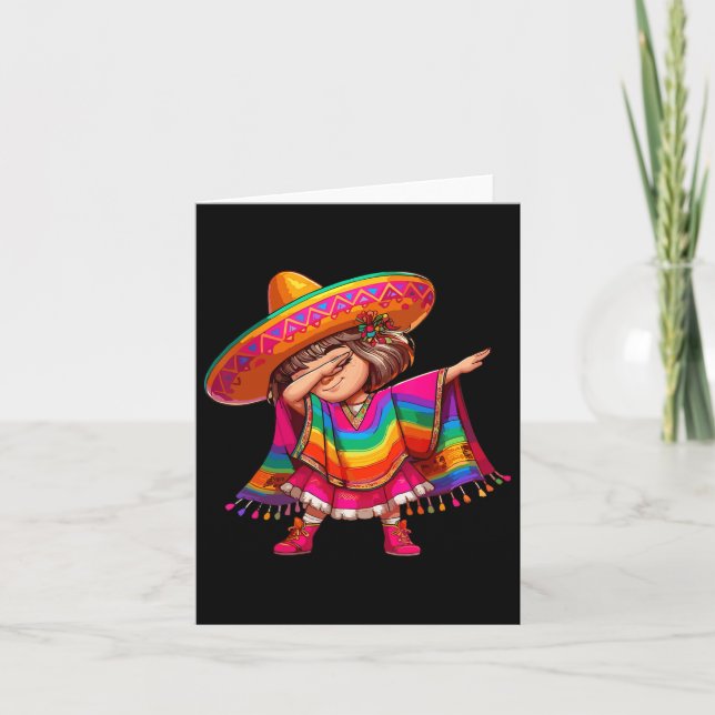 Carte Mexicaine Fille Cinco De Mayo Sombrero Latina Mexi (Devant)