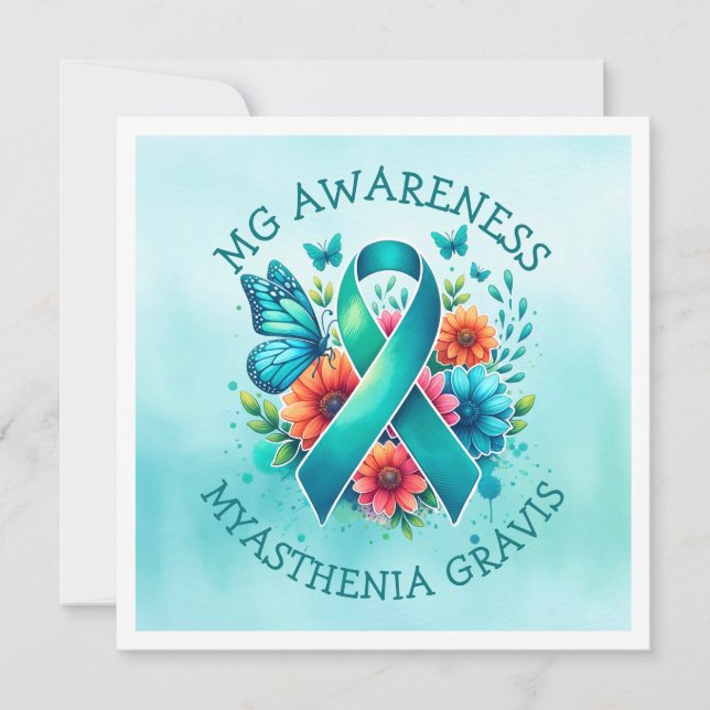 Carte MG Sensibilisation | Myasthenia Gravis Ribbon (Devant)