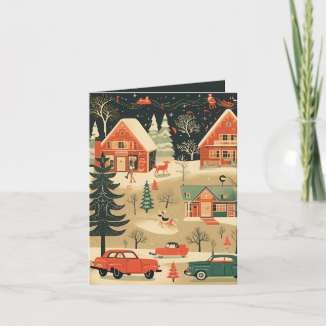 Carte Mi-siècle Noël (Devant)