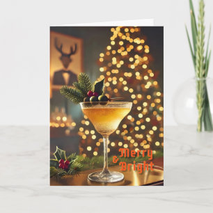 Carte Mi-Siècle Noël Joyeux & Cocktail lumineux