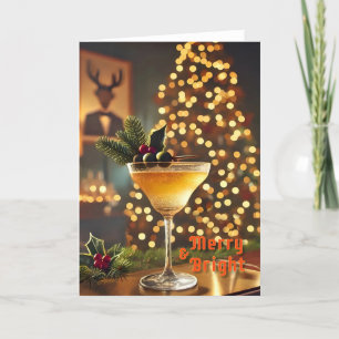 Carte Mi-Siècle Noël Joyeux & Cocktail lumineux