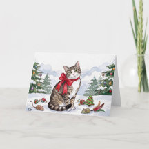 Mia le chat festif avec décoration de fêtes
