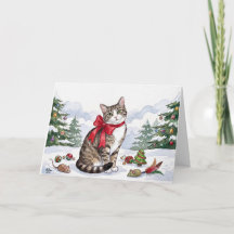 Mia le chat festif avec décoration de fêtes