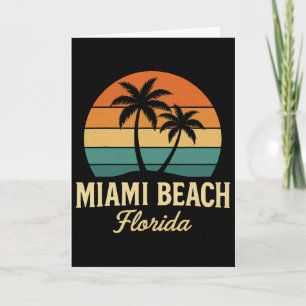 Carte Miami Palm Floride Coucher de soleil vintage Palmi