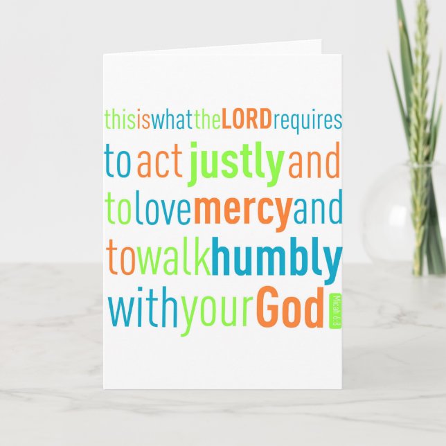 Carte Micah 6:8 (Devant)