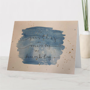 Carte Micah 6:8 Watercolor Card - Blank Inside