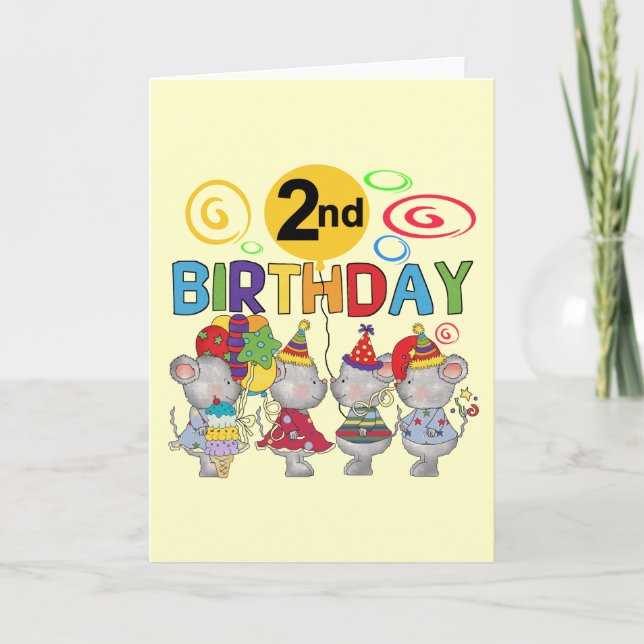 Carte Mice 2e anniversaire T-shirts et cadeaux (Devant)