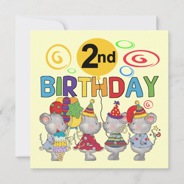 Carte Mice 2e anniversaire T-shirts et cadeaux (Devant)