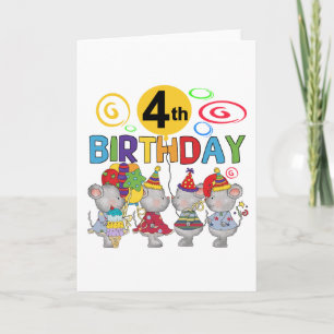 Carte Mice 4th Birthday T-shirts et cadeaux
