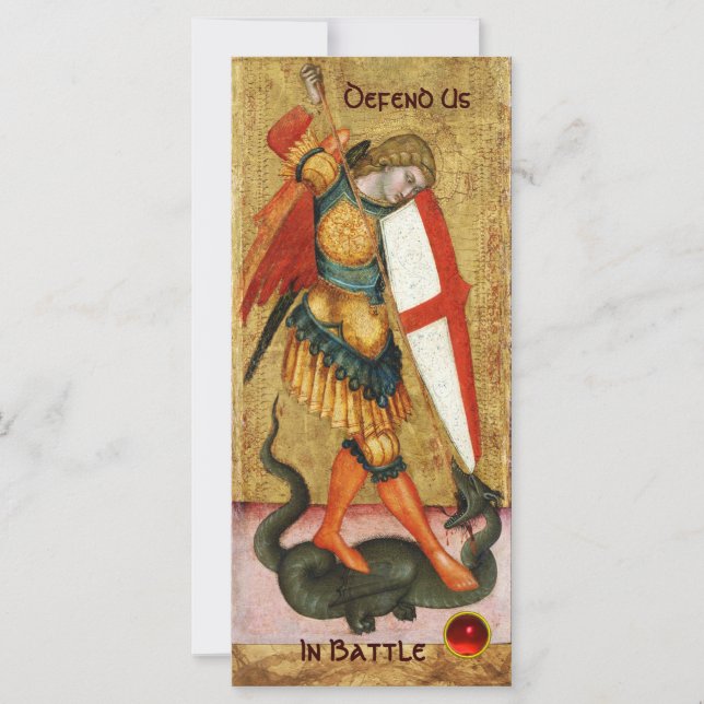 Carte Michael Archangel et Dragon Prière Siennoise (Devant)