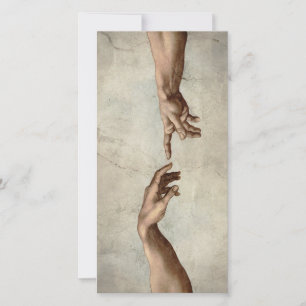 Carte Michaelangelo mains création adam dieu