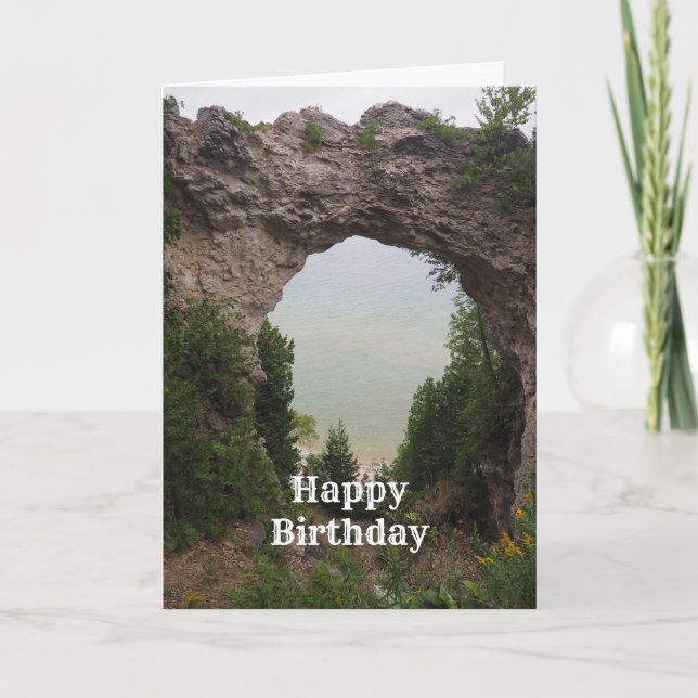 Carte Michigan Arch Rock Géologie Photo Anniversaire (Devant)